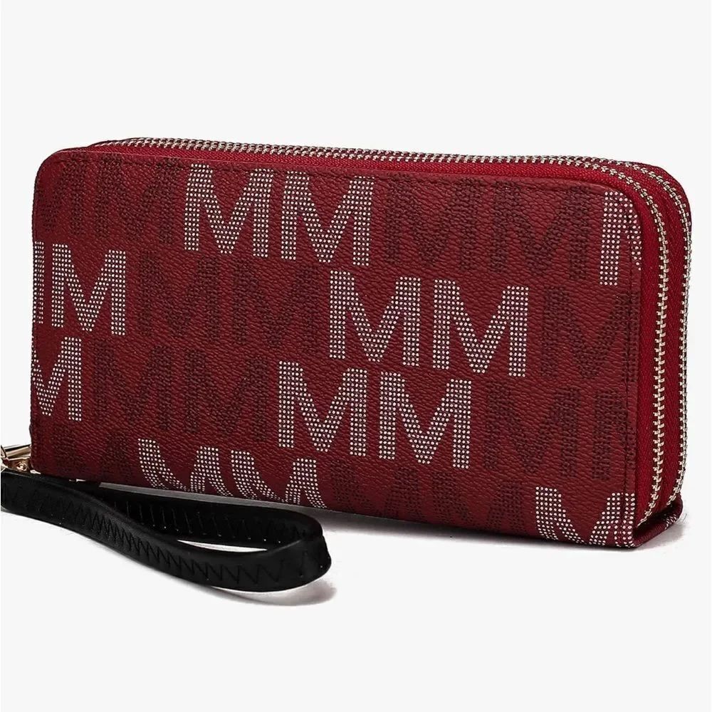MKF Collection Red Wristlet/ Wallet with detachable Strap